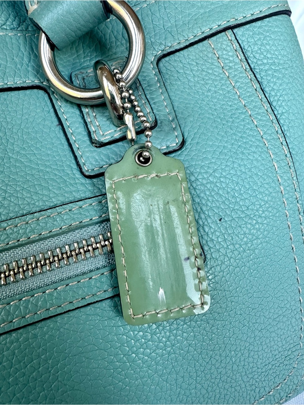 Coach Vintage Penelope Aqua Pebbled Leather Shoulder Bag - Picture 6 of 6